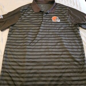 NIKE Dri-Fit NFL Apparel Cleveland Browns Polo Mens Sz XL Striped